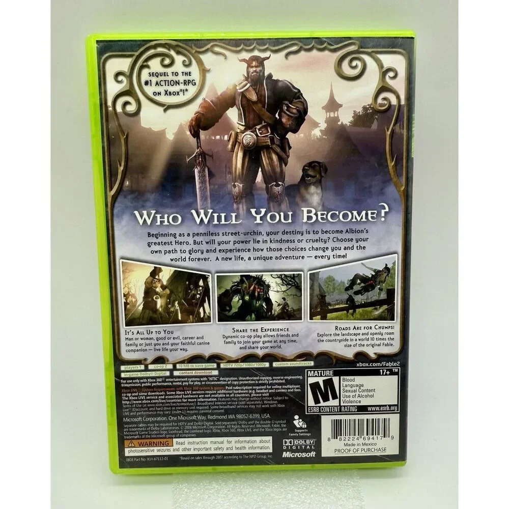 Microsoft Fable 2‎ (Xbox 360, 2018) Game And Case Tested